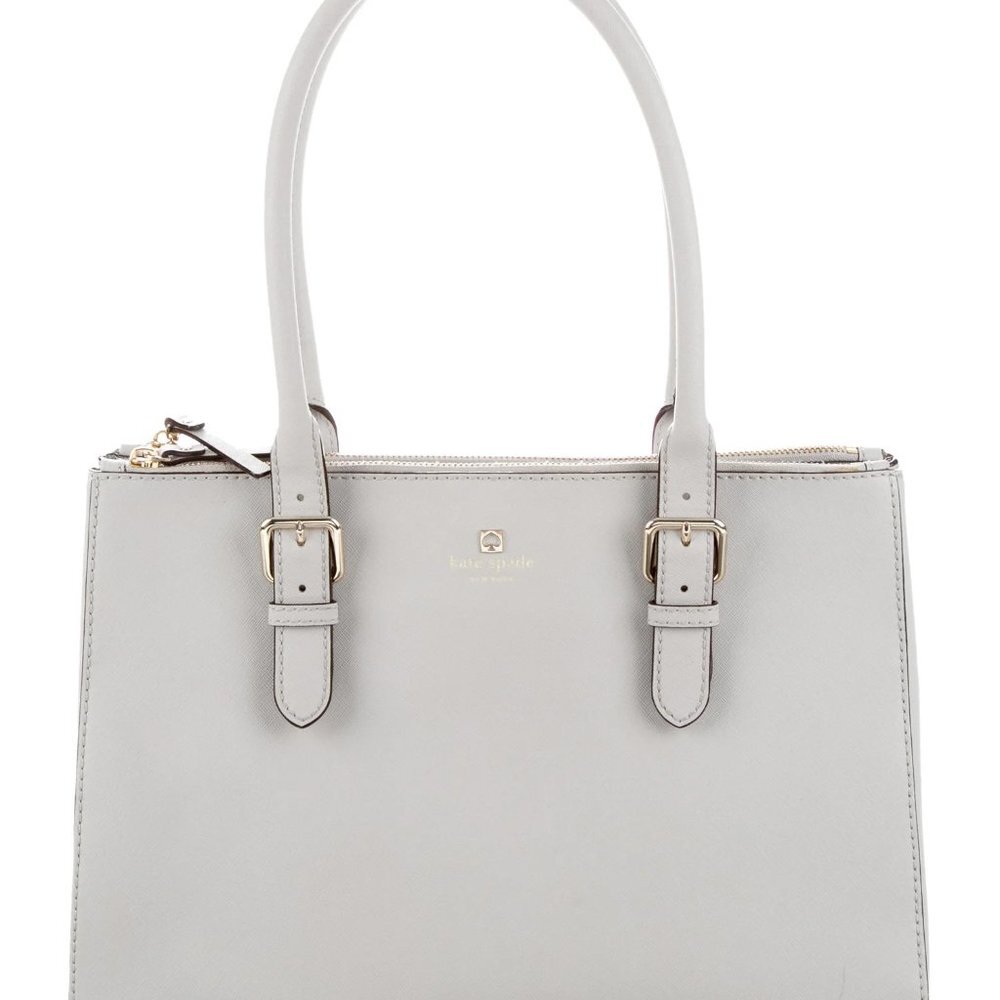 Kate Spade NY Charlotte Street Reena Tote Bag Stone Ice Gray Shoulder Purse - Picture 3 of 16